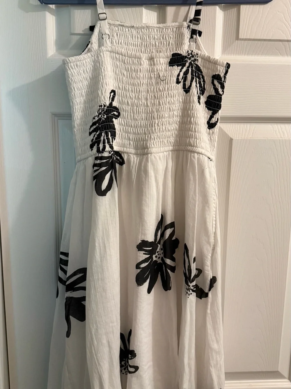 abercrombie kids White Dress with Black Floral Print